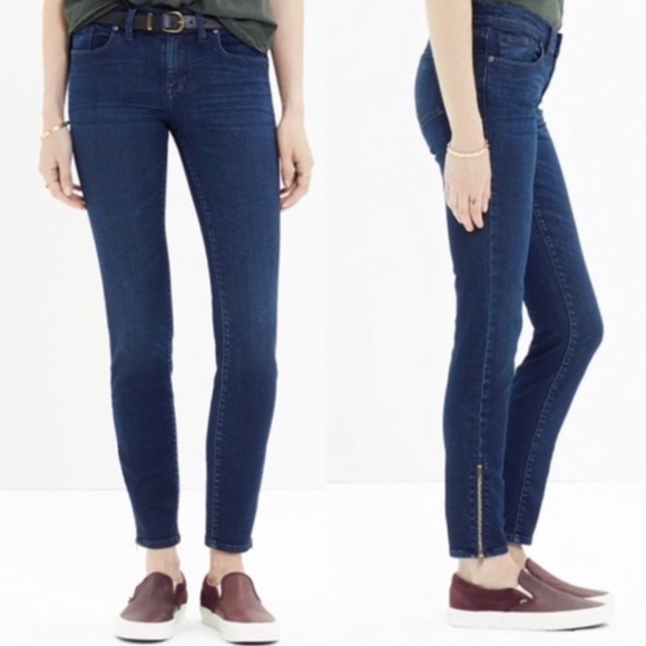 MADEWELL Skinny Skinny Ankle Zip Denim Jeans - Picture 1 of 6